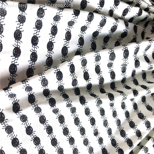 100% Cotton spandex jersey silver print